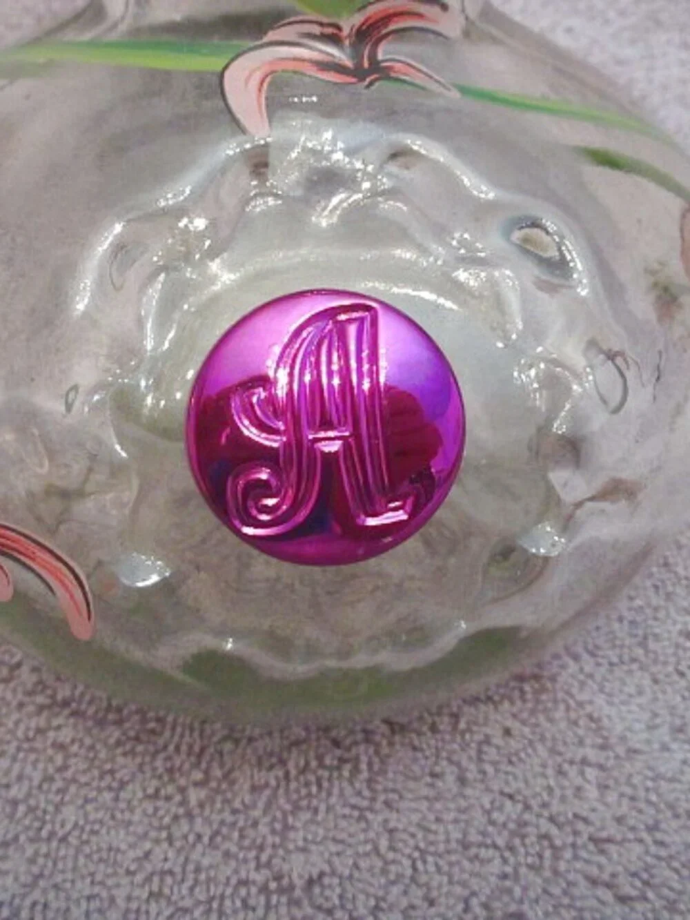Vtg Asombroso Tequila Floral Decanter Hand Painted Glass Genie Bottle Limited Ed